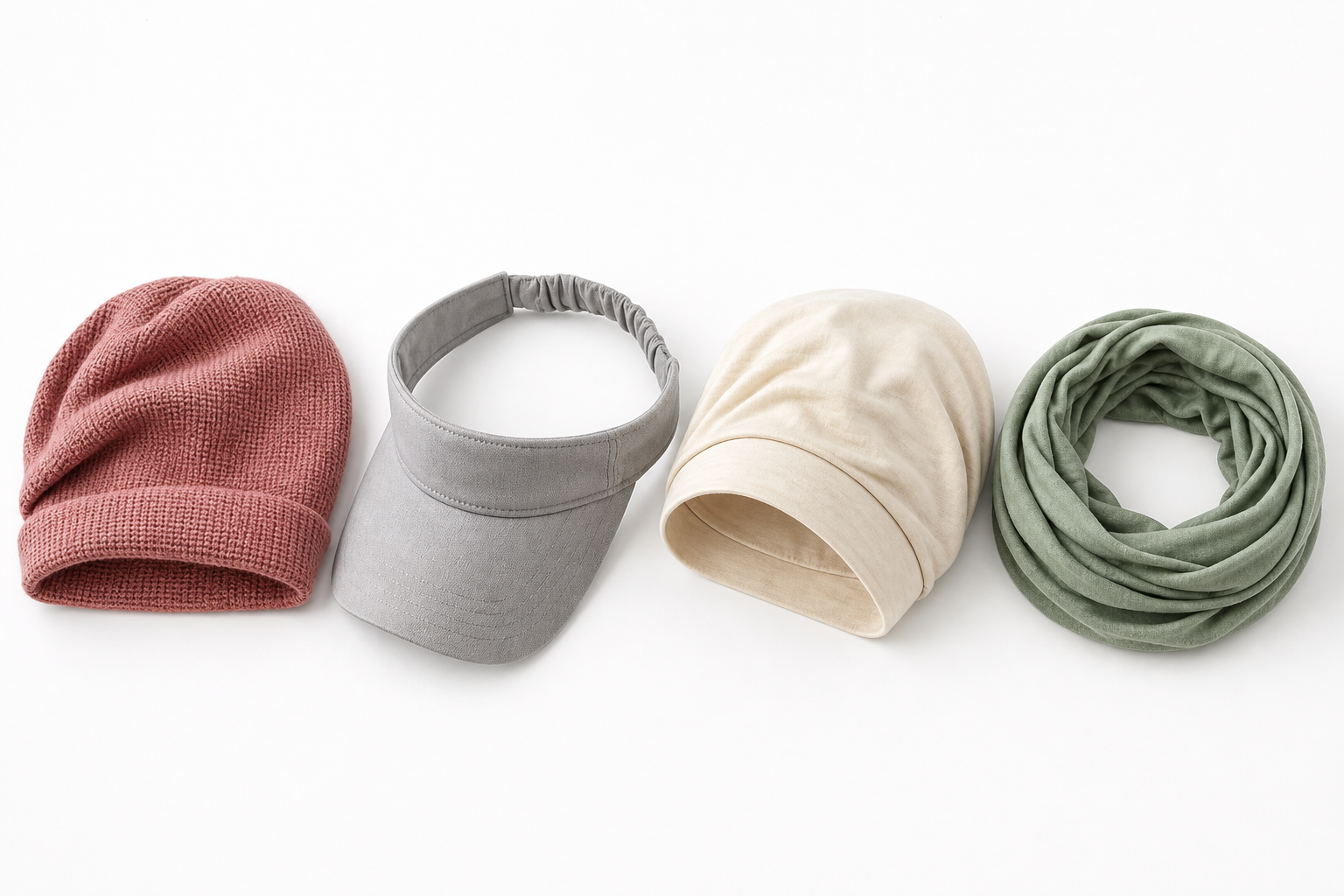 Frau trägt eine weiche Chemo Mütze (Beanie) im Alltag während der Chemotherapie